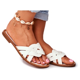 FRJ Pantuflas de Mujer Elegantes Blanco Mariah
