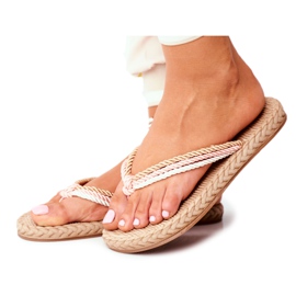 FRJ Zapatillas Mujer Espuma Chanclas Cordón Rosa Madrid blanco marrón