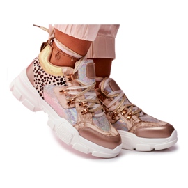 Moow Deporte Calzado Mujer Zapatillas Deportivas Totally Crazy beige plata multicolor