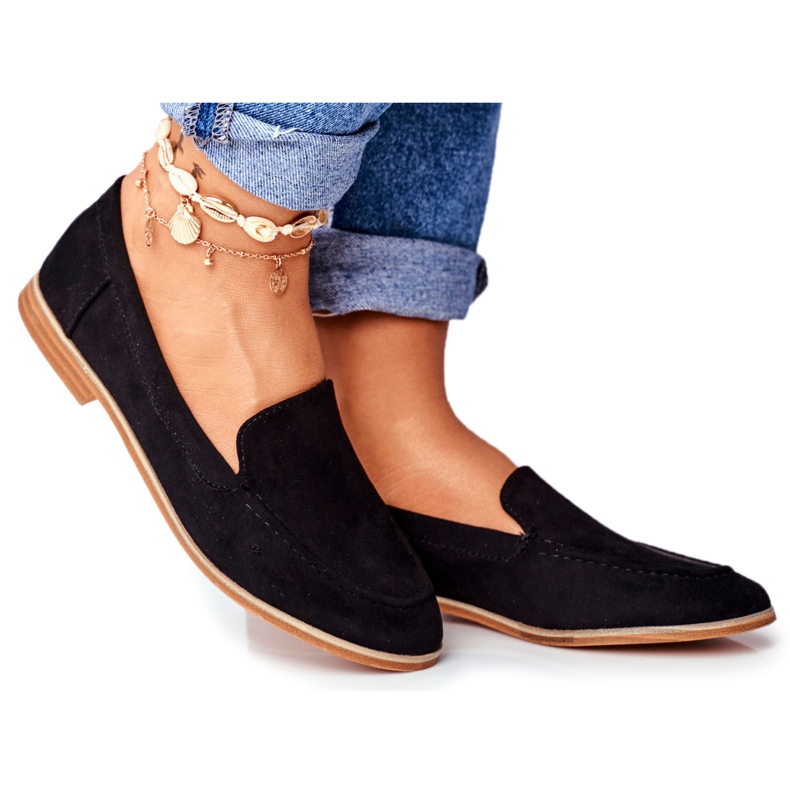 SEA Zapatos brogues sin cordones para mujer en gamuza negra Twinky negro