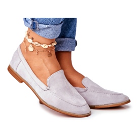 PS1 Zapatos brogues sin cordones para mujer en gamuza gris Twinky