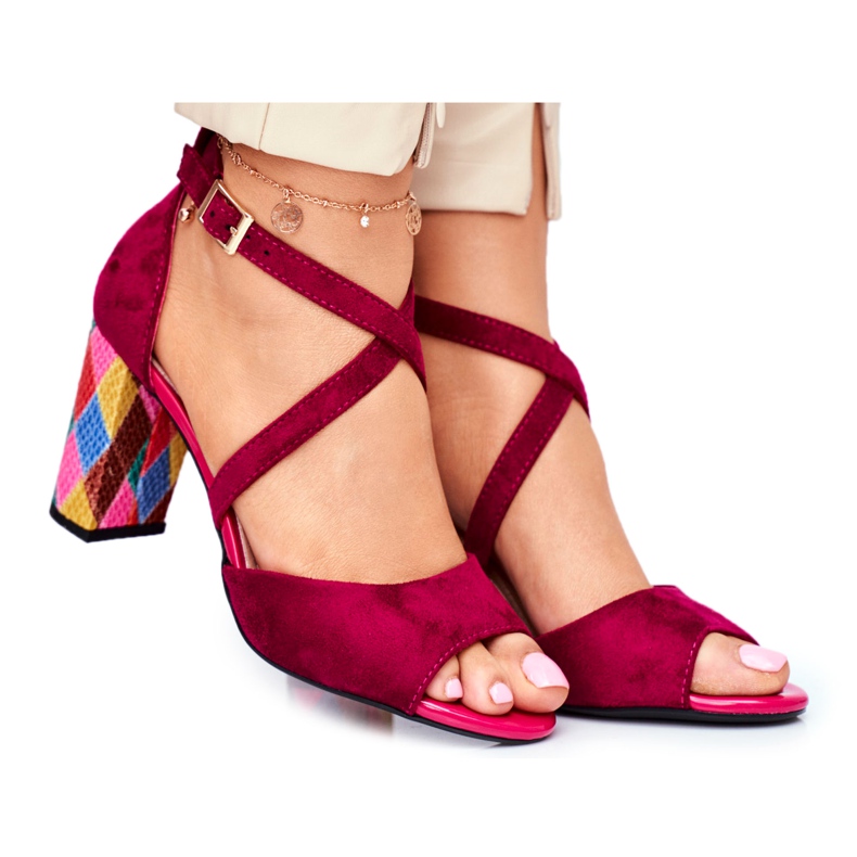 Sandalias de Mujer en Tacón Alto Sergio Leone Fucsia SK865 rosado