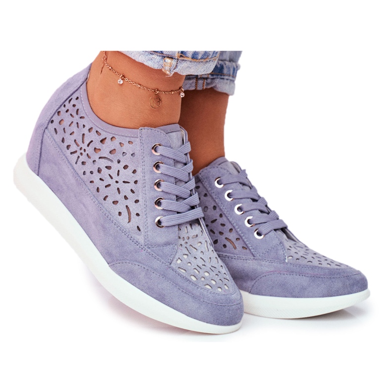 Zapatillas Mujer Sergio Leone Calado Azul PB122
