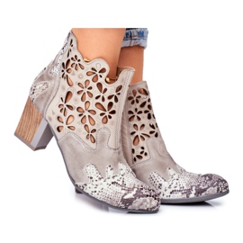 Botas De Mujer Con Tacón Alto Maciejka Primavera Gris 04369-13 beige