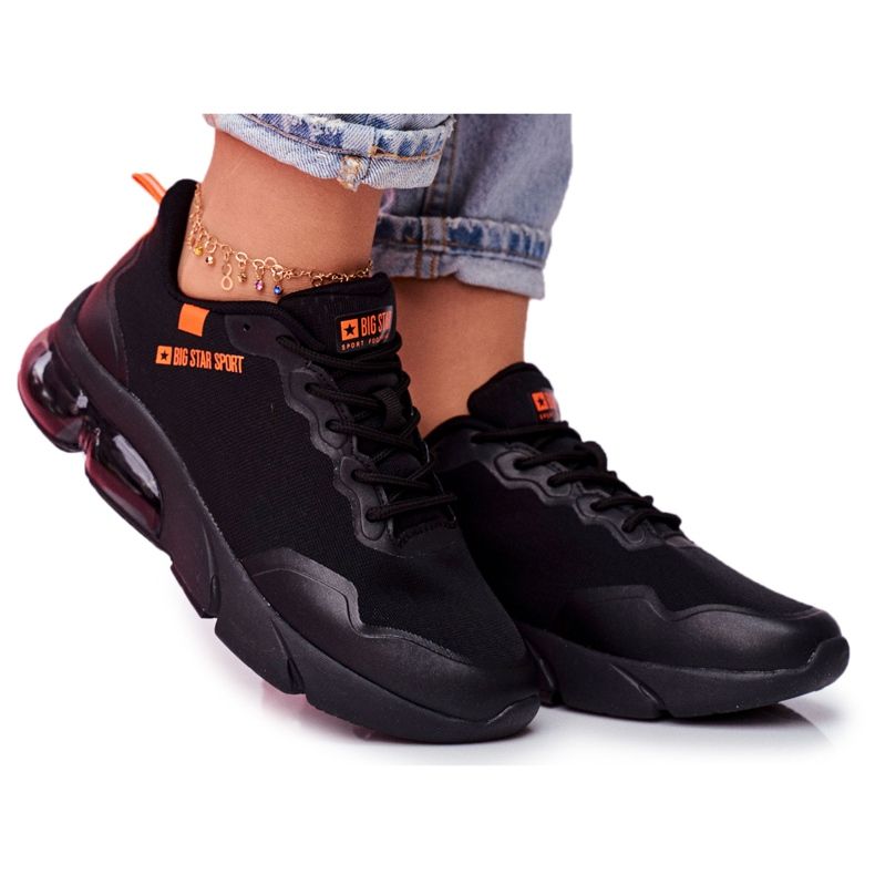 Zapatos Deportivos De Mujer Sneakers Big Star Black FF274946 negro naranja