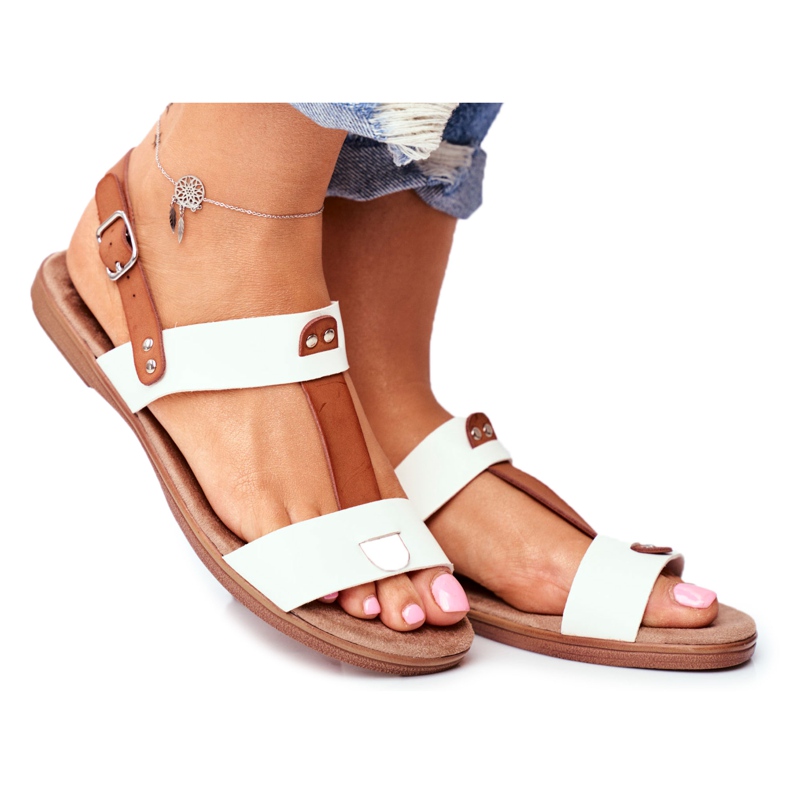 EVE Sandalias de mujer elegantes 8SD35-0307 Blancas Renna blanco