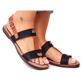 EVE Sandalias de mujer elegantes 20SD35-0307 Negro Renna