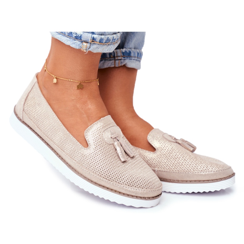 EVE Mocasines Mujer Piel Dorado Amore Mio