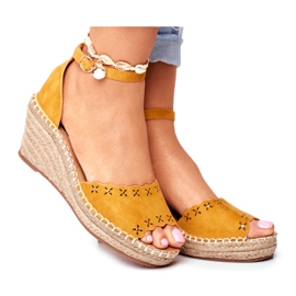 EVE Sandalias De Mujer Con Cuña Alpargatas Amarillo Sagitario EVE Sandalias De Mujer Con Cuña Alpargatas Amarillo Sagitario