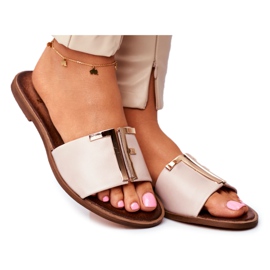 Pantuflas de Mujer Elegantes Beige Nicole Dilmah