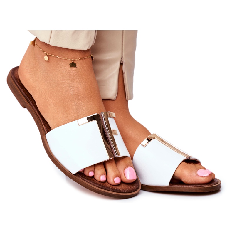 Pantuflas de Mujer Elegantes Blancas Nicole Dilmah blanco