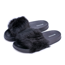 Pantuflas De Mujer Con Piel Piel Negra negro