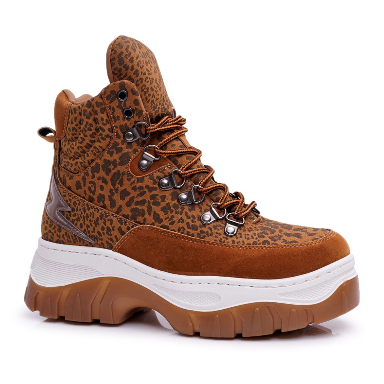 SEA Zapatos de trekking Mujer Trappers Leopard Greem marrón