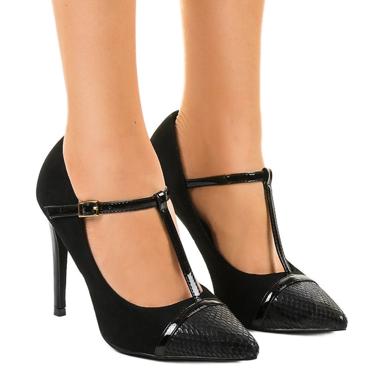Tacones LEI-55 ante negro