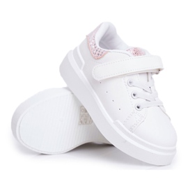 FRROCK Zapatilla deportiva infantil blanca con velcro Ilonka blanco rosado