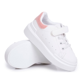 FRROCK Calzado Deportivo Infantil Juvenil Con Velcro Blanco Y Rosa Bilbo