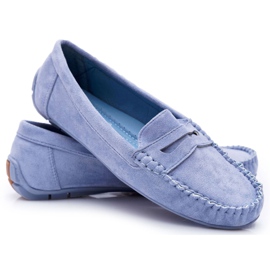 SEA Mocasines Azules De Mujer Ante Bolero