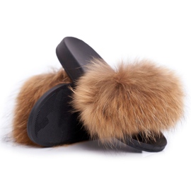 Pantuflas de Mujer con Piel Natural Camel Naturis marrón