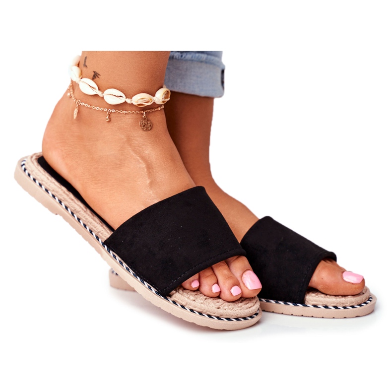 FRJ Pantuflas Clásicas Mujer Ante Negro Look At Me