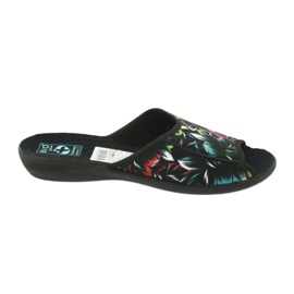 Zapatillas de casa de mujer flores Adanex 24301 negro azul rosado verde Zapatillas de casa de mujer flores Adanex 24301 negro azul rosado verde