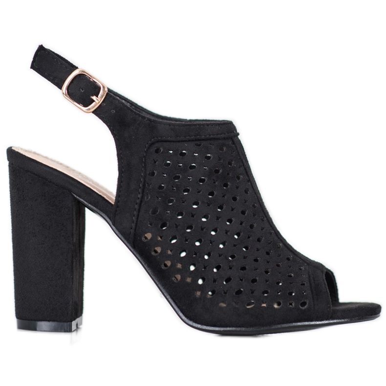 Weide Sandalias caladas en una barra negro Weide Sandalias caladas en una barra negro