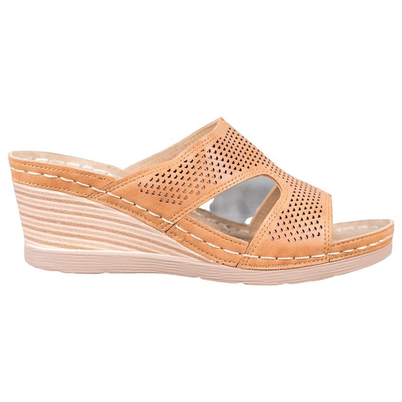 GOLL Pantuflas de cuña ligeras marrón