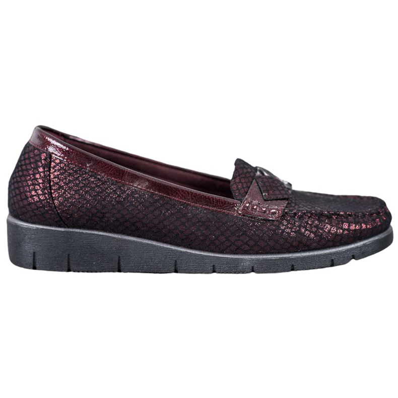 SHELOVET Mocasines de textil rojo