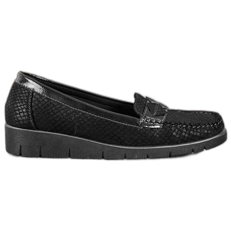 SHELOVET Mocasines de textil negro
