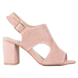 Small Swan Sandalias de calado confeccionado rosado