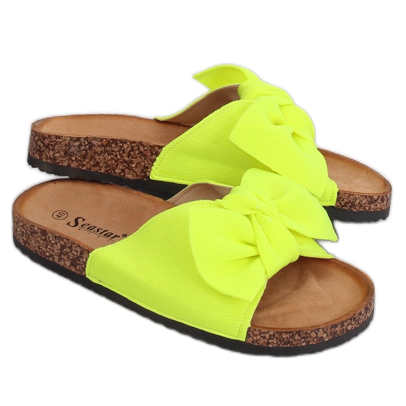 Zapatillas de neón CK108 en la suela de corcho amarillo Zapatillas de neón CK108 en la suela de corcho amarillo