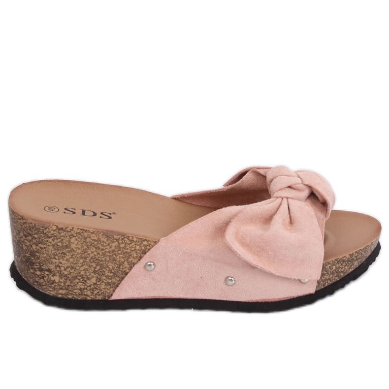 Pink Pantuflas de cuña Pink 7862-KL Pink rosado