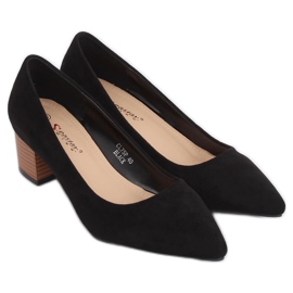 Zapatos de salón con tacón de madera negro CL75P Negro