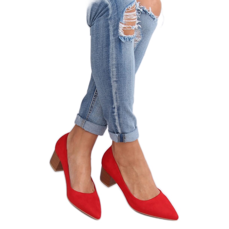 Salón con tacones de madera rojo CL75P Rojo