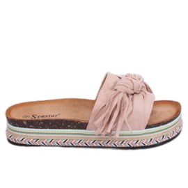 Pantuflas boho rosa de mujer CK138P Pink