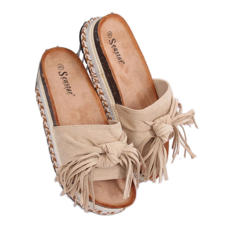 Pantuflas boho beige de mujer CK138P Beige