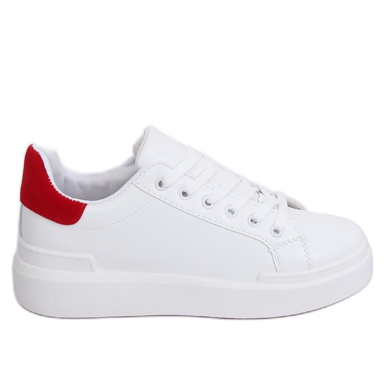 Zapatillas de mujer blancas 85-428 BLANCO / ROJO
