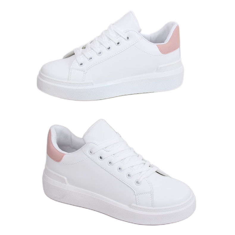 Zapatillas de mujer blancas 85-428 BLANCO / ROSA rosado