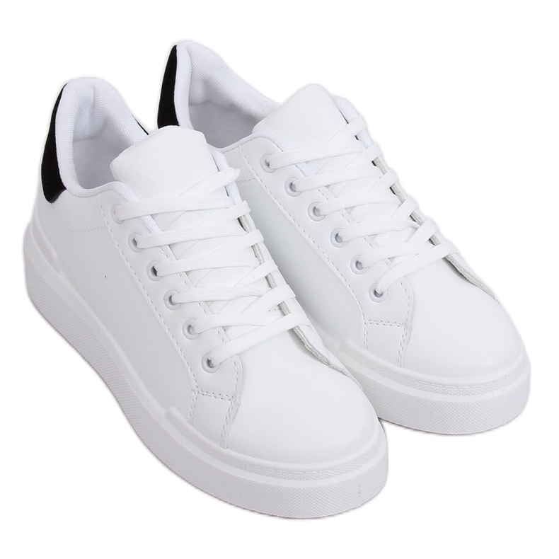 Zapatillas de mujer blancas 85-428 BLANCO / NEGRO