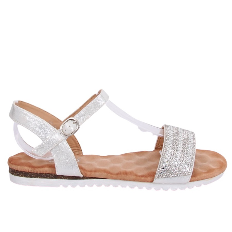 Sandalias plateadas para mujer HT-69 Silver gris
