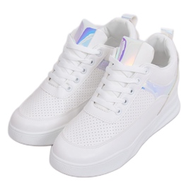 Deportivo blanco tacones cuña 85-429 BLANCO / PLATA