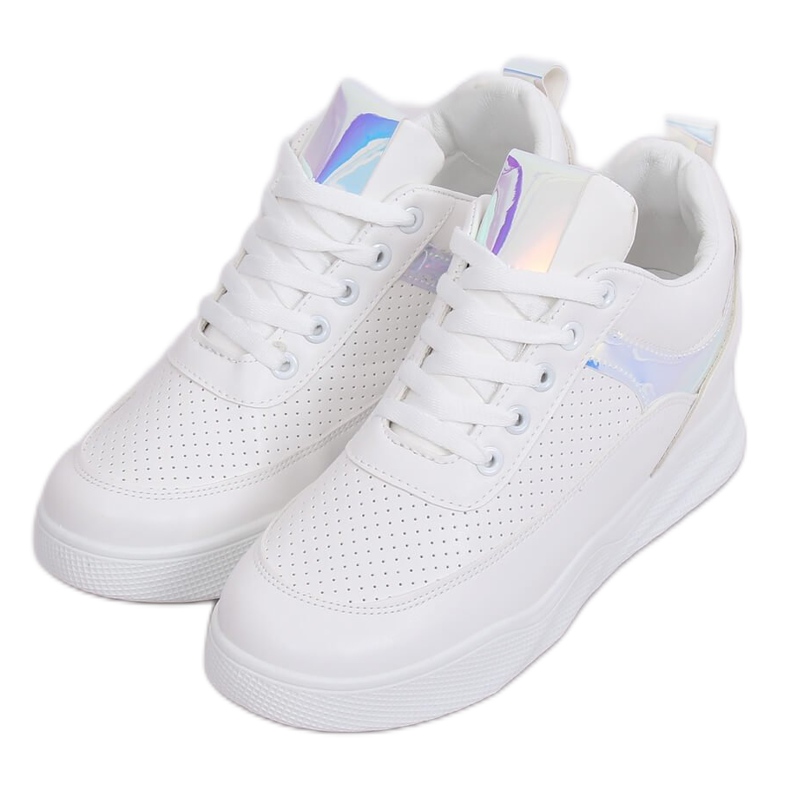 Deportivo blanco tacones cuña 85-429 BLANCO / PLATA Deportivo blanco tacones cuña 85-429 BLANCO / PLATA