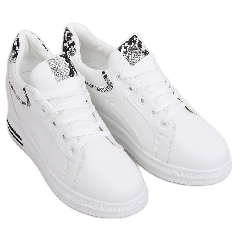 Blanco HY-231 Zapatillas de cuña blancas negro