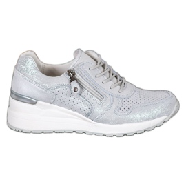 Filippo Zapatillas plateadas con purpurina gris