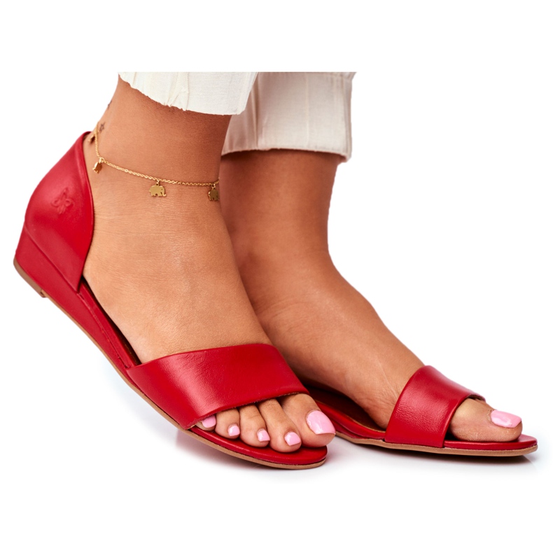 Sandalias Mujer Maciejka Leather Red 1971 Nomara rojo