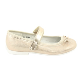 Bailarinas doradas con lazo American Club GC02 beige dorado