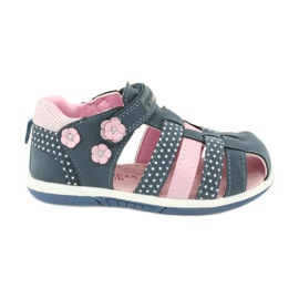 Sandalias de niña American Club DR16 / 20 blanco azul marino rosado