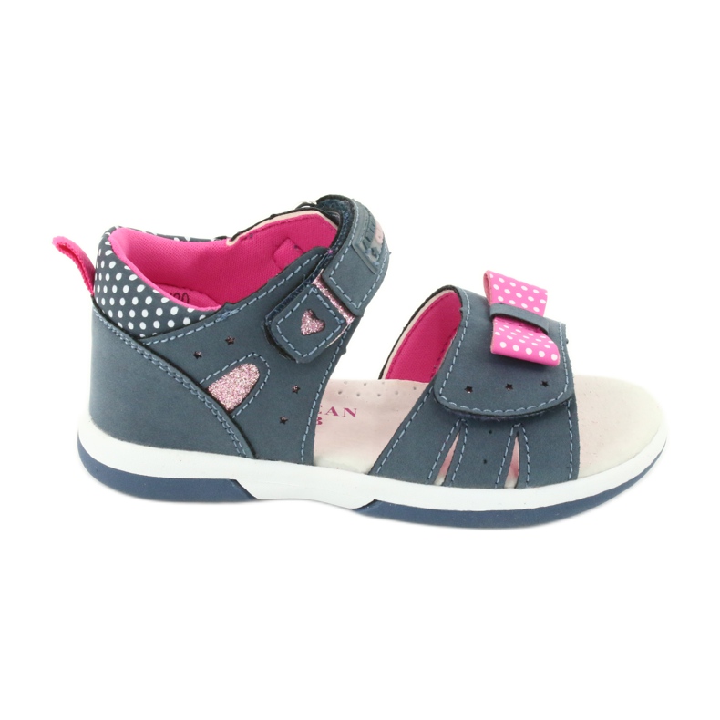 American Club Sandalias niña con lazo American DR20/20 azul marino y rosa