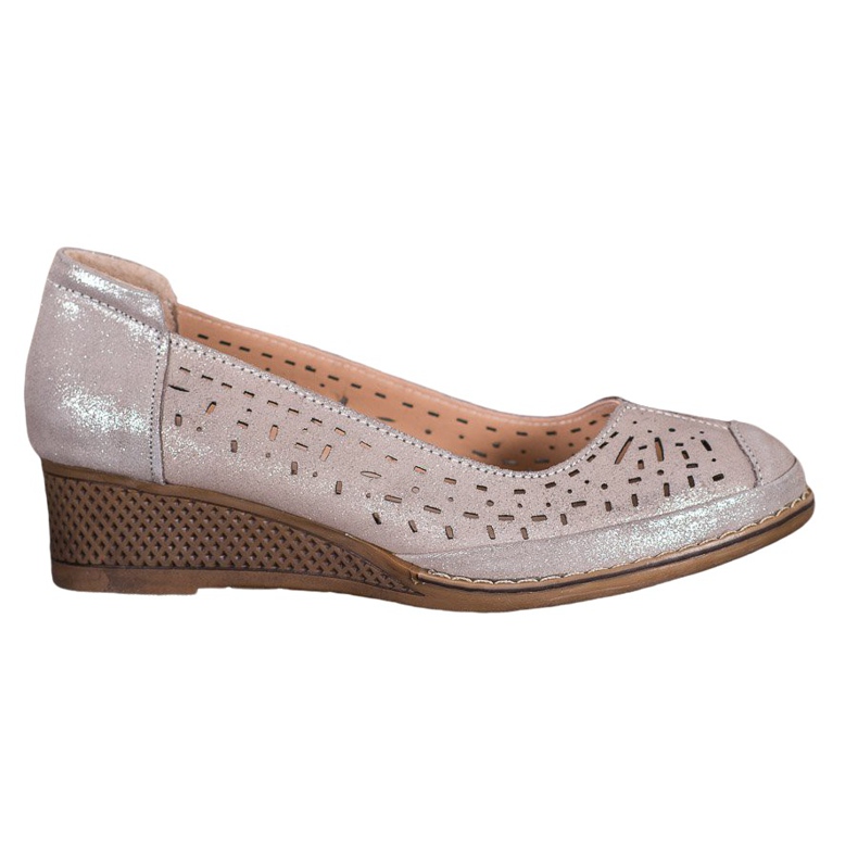 Filippo Zapatos de tacón de piel con purpurina marrón amarillo