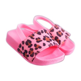 FRROCK Pantuflas Niña Brocado Leopardo Rosa Rimia