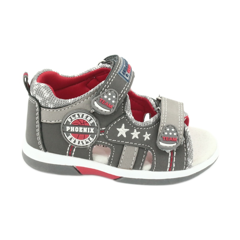 American Club Sandalias con niños Inserto de cuero para niños DR15/20 gris rojo